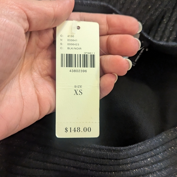 Anthropologie Akemi +Kin Tegan NWT black asymmetrical sparkly dress size XS - Picture 8 of 9